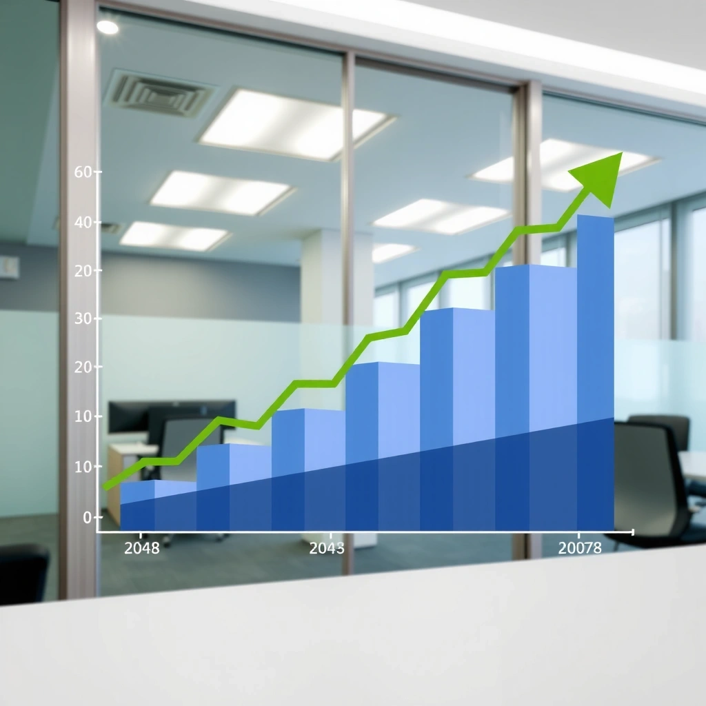 Business growth chart showing consistent upward trajectory