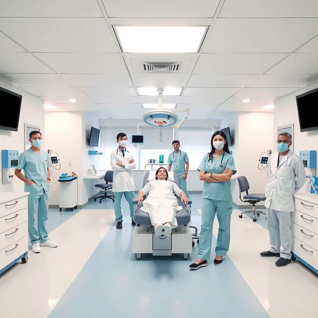 Healthcare facility with professional medical staff and modern equipment