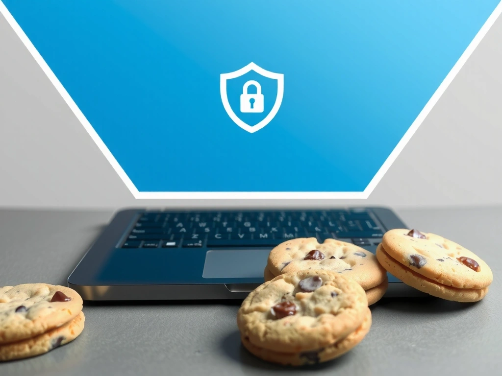 Cookie illustration showing digital privacy and security concepts