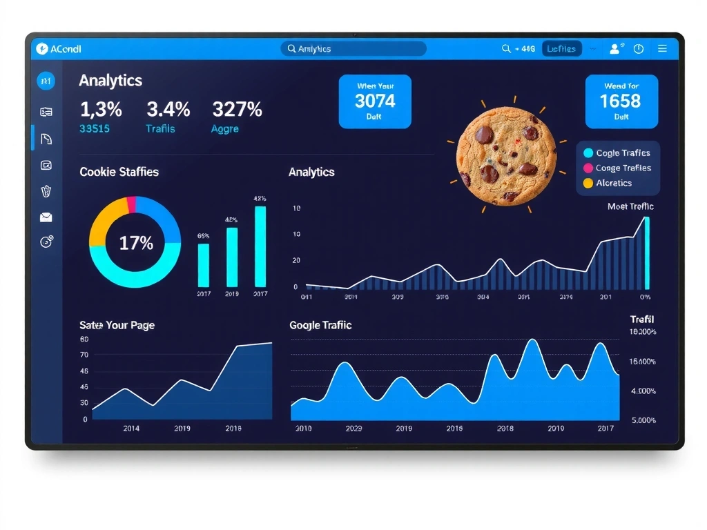 Website analytics dashboard showing cookie data and user interactions